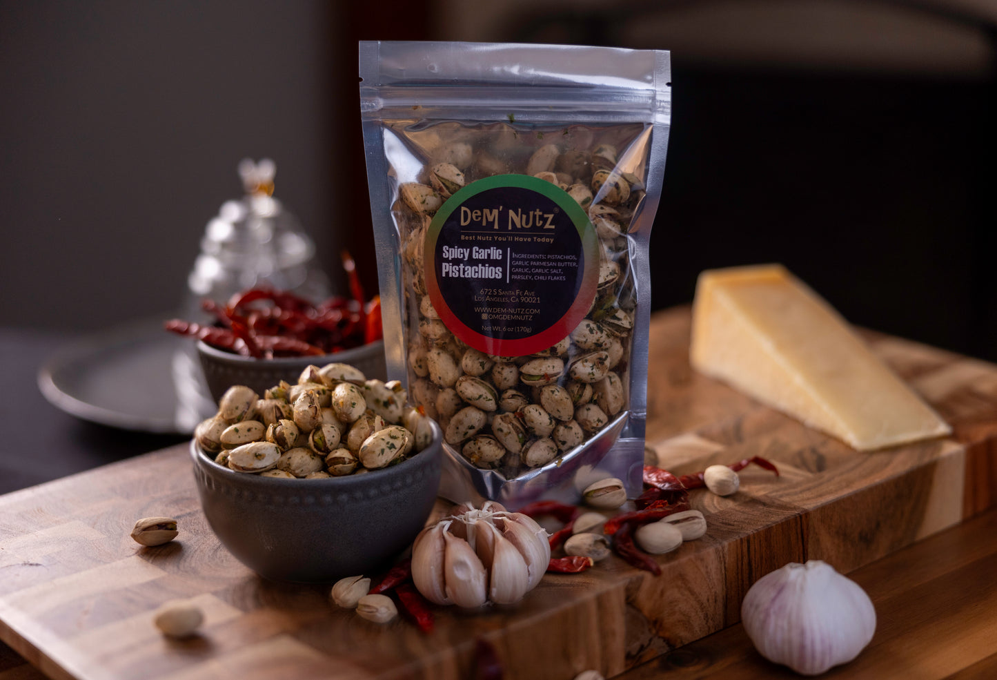 Spicy Garlic Pistachios