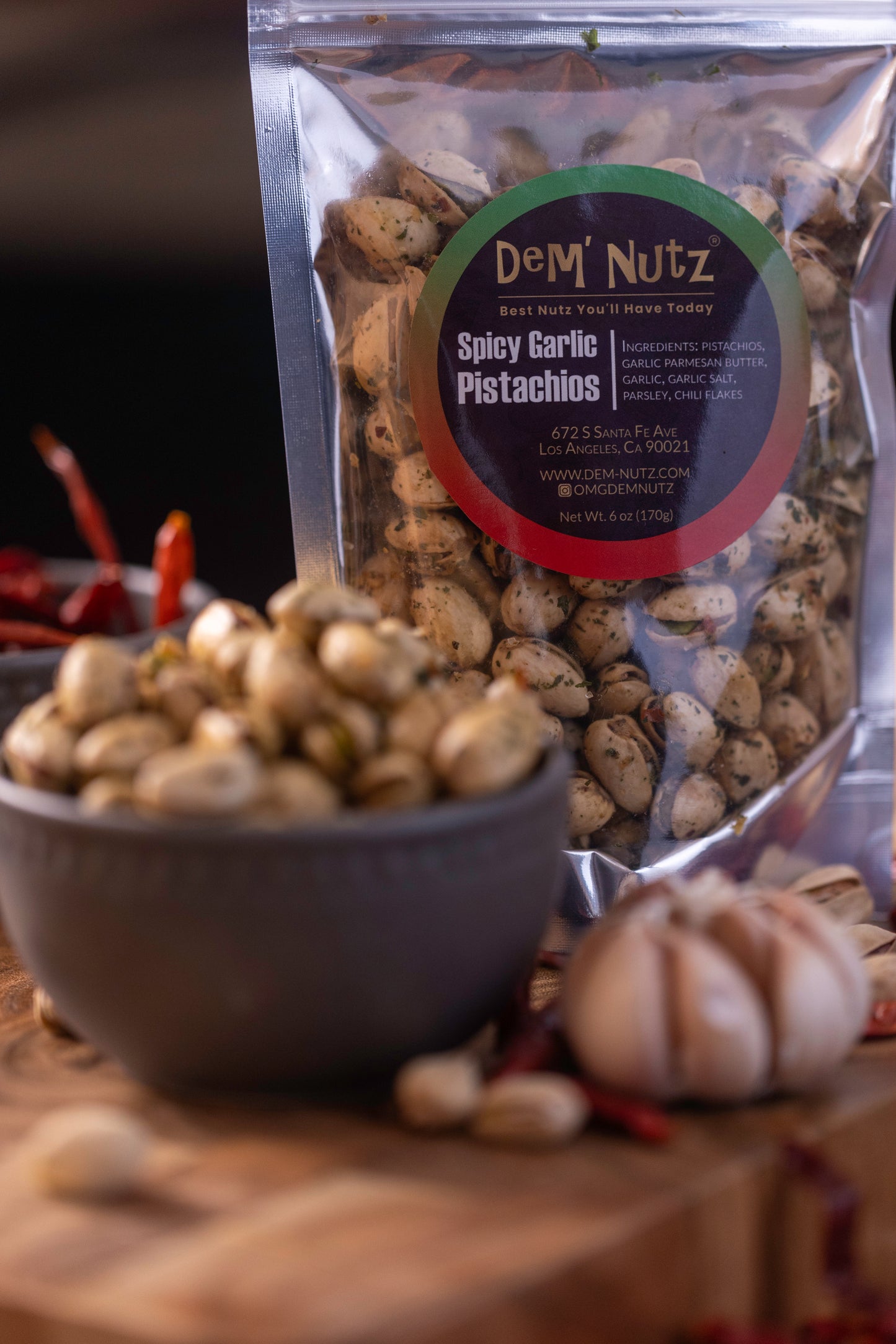 Spicy Garlic Pistachios